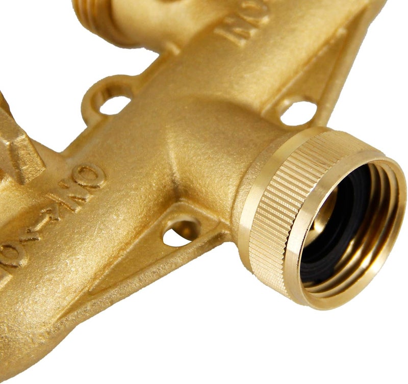 Lifynste 4 Way Brass Hose Splitter, 3/4" Heavy-Duty Brass Garden Hose Splitter, Garden Hose Adapter Connector - Image 5